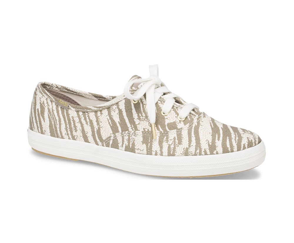 Πανινα Παπουτσια Γυναικεια - Keds Washable Champion Animal - Λευκα - FRALZ2673